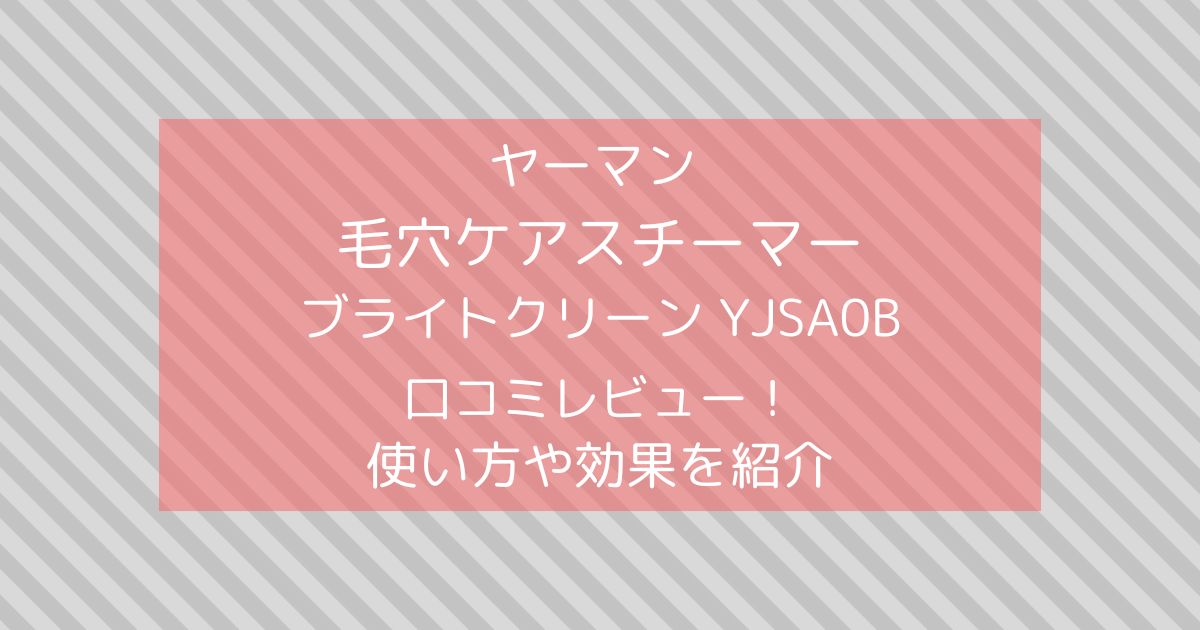 ヤーマン毛穴ケアスチーマーブライトクリーンYJSA0Bの口コミ！使い方や効果を紹介