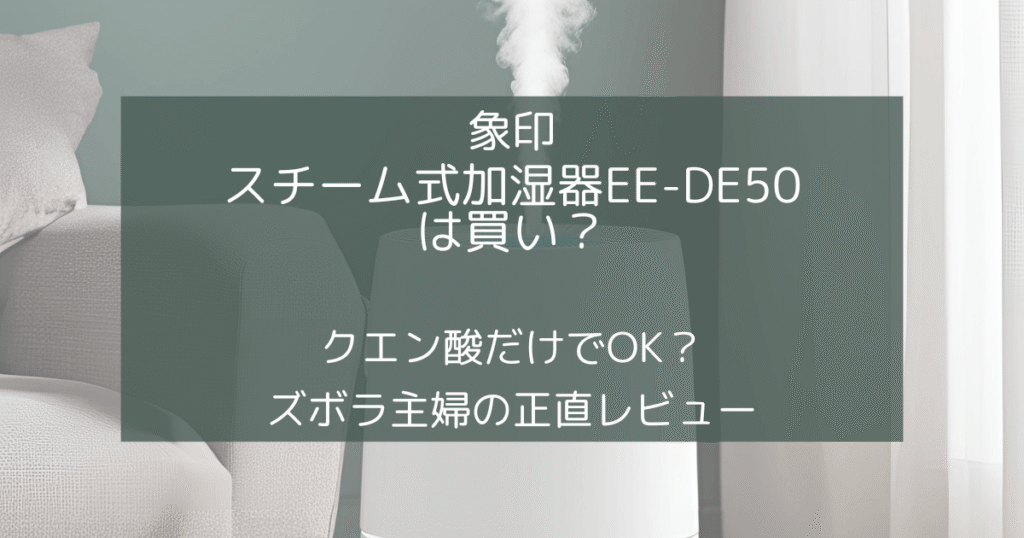 象印スチーム式加湿器EE-DE50は買い？クエン酸洗浄の手間と電気代を正直レビュー
